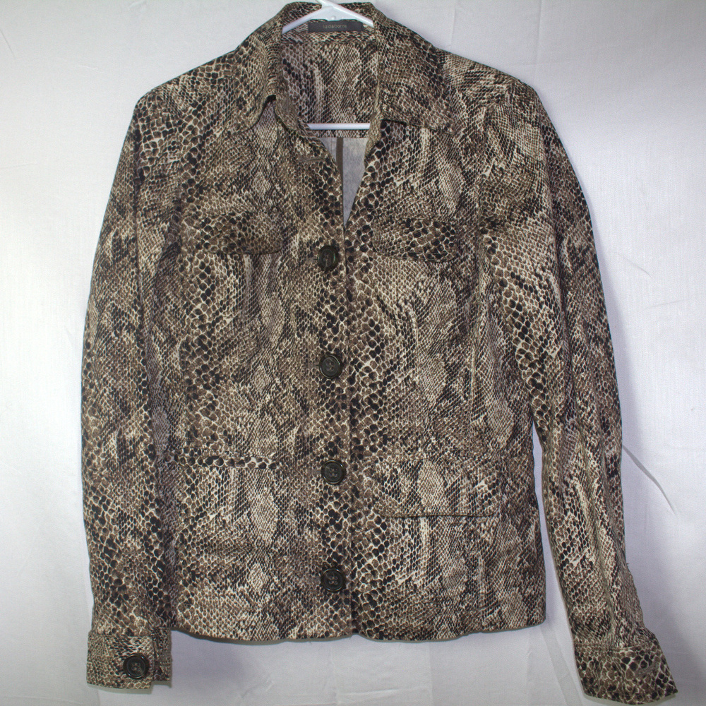 Liz Claiborne womens snakeskin cotton jean jacket
